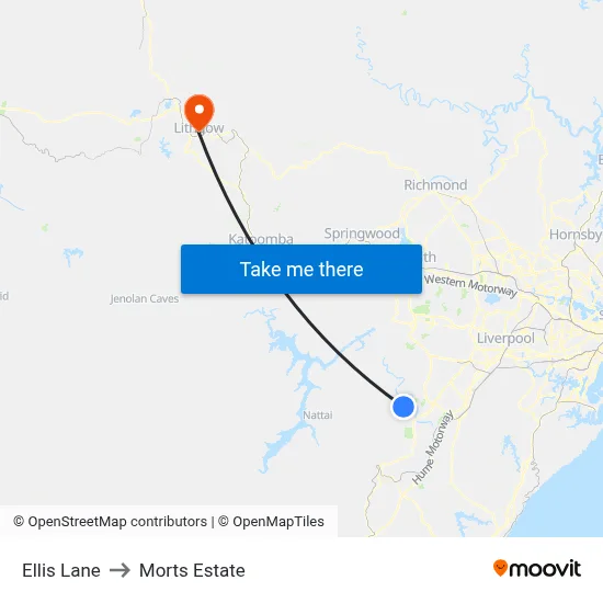 Ellis Lane to Morts Estate map