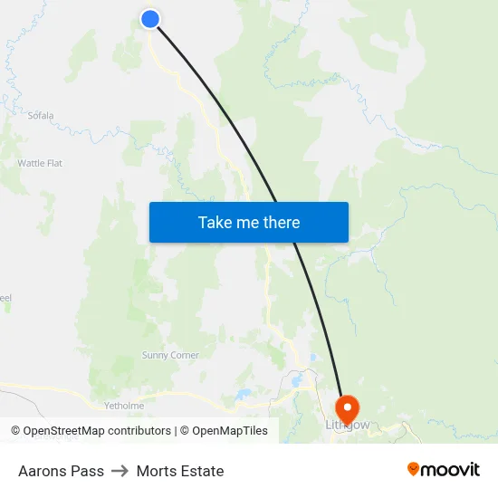 Aarons Pass to Morts Estate map