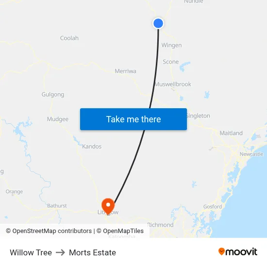 Willow Tree to Morts Estate map