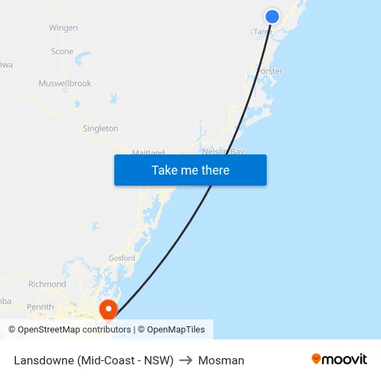Lansdowne (Mid-Coast - NSW) to Mosman map