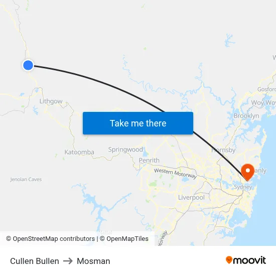 Cullen Bullen to Mosman map