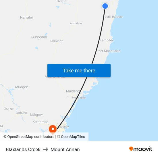Blaxlands Creek to Mount Annan map