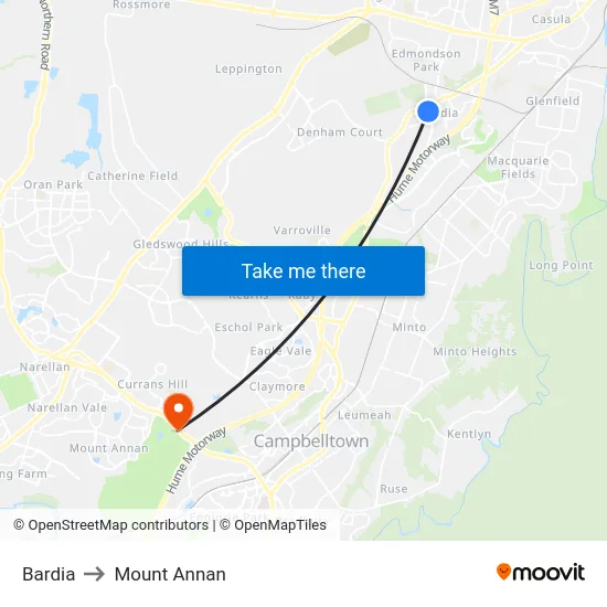 Bardia to Mount Annan map