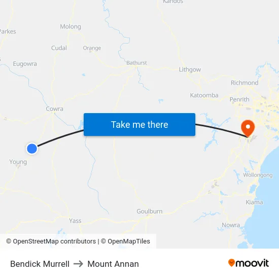 Bendick Murrell to Mount Annan map