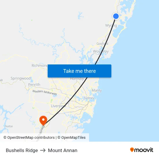 Bushells Ridge to Mount Annan map