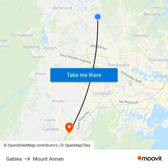 Gables to Mount Annan map