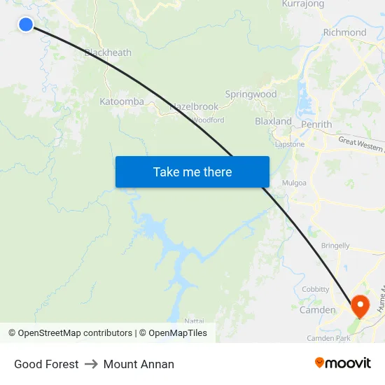 Good Forest to Mount Annan map