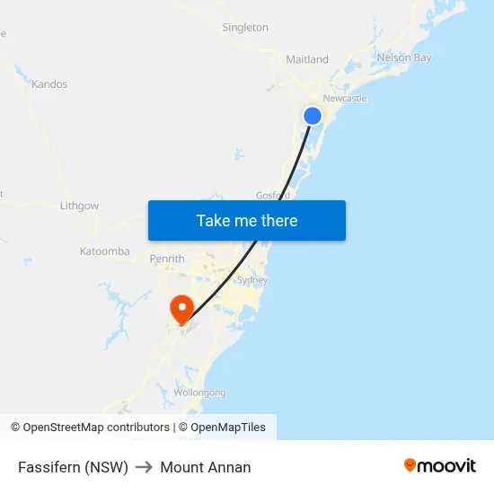Fassifern (NSW) to Mount Annan map