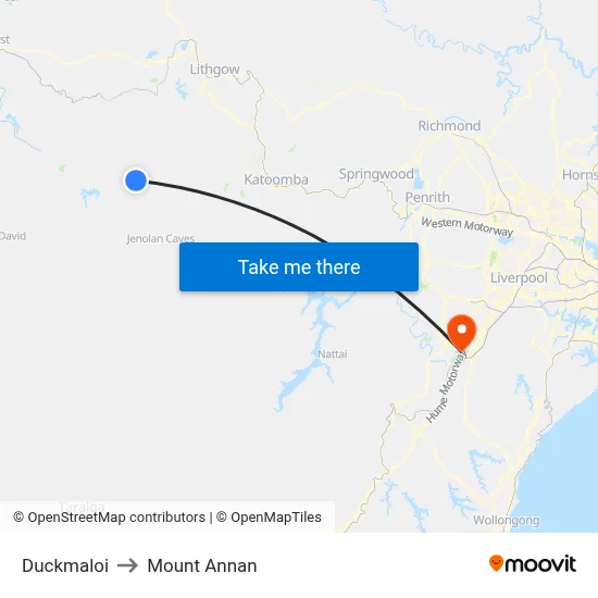 Duckmaloi to Mount Annan map