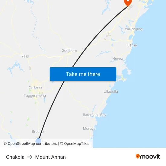 Chakola to Mount Annan map