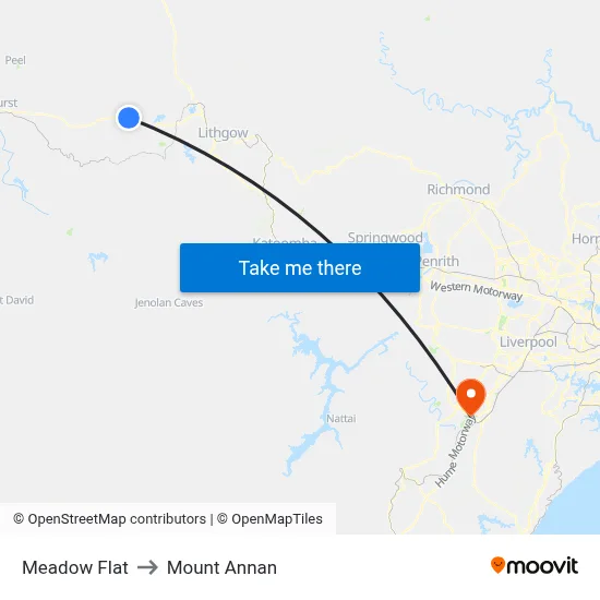 Meadow Flat to Mount Annan map