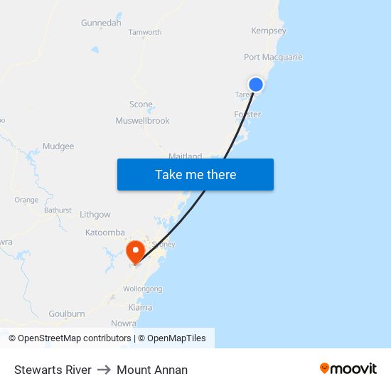 Stewarts River to Mount Annan map