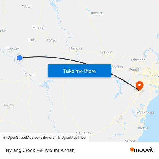 Nyrang Creek to Mount Annan map