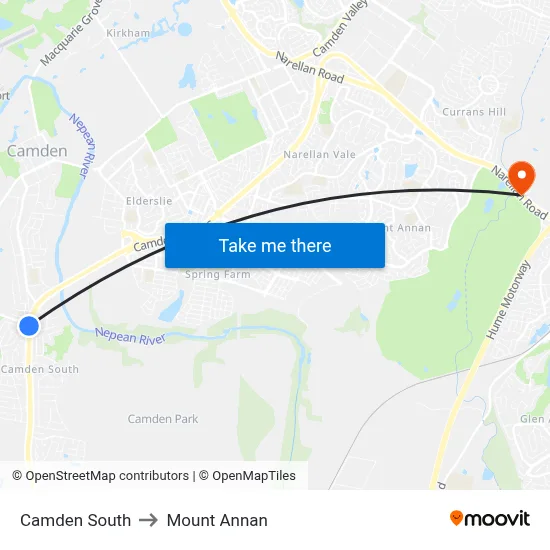 Camden South to Mount Annan map