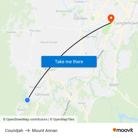 Couridjah to Mount Annan map