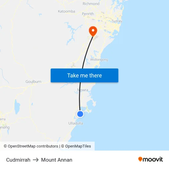 Cudmirrah to Mount Annan map