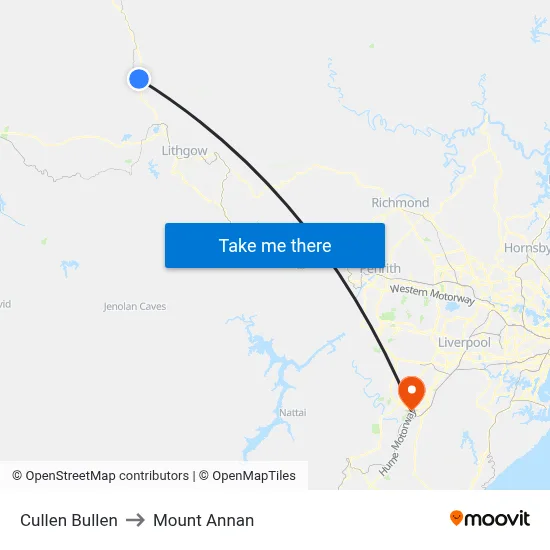 Cullen Bullen to Mount Annan map
