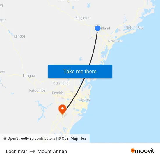 Lochinvar to Mount Annan map