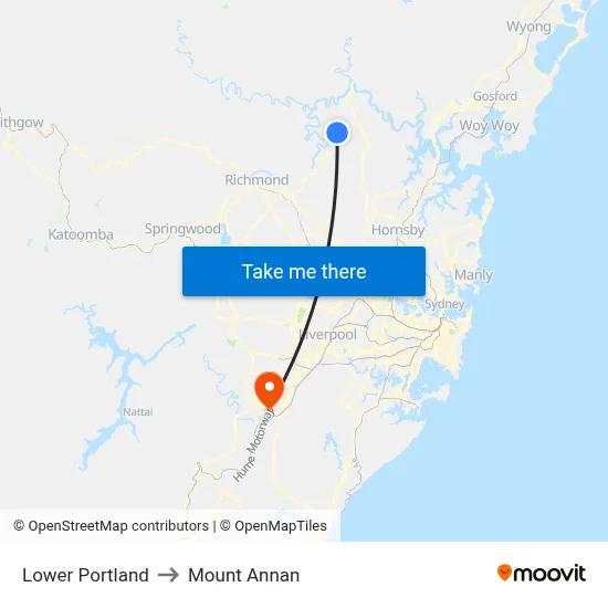 Lower Portland to Mount Annan map