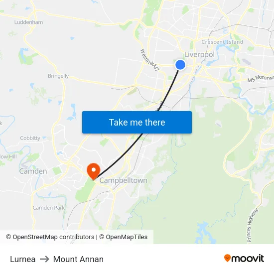 Lurnea to Mount Annan map