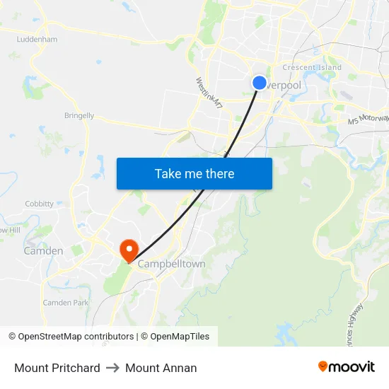 Mount Pritchard to Mount Annan map