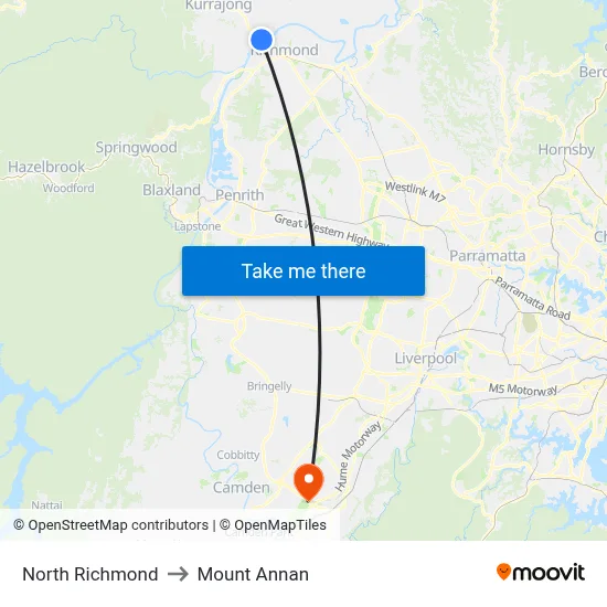 North Richmond to Mount Annan map