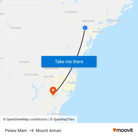 Pelaw Main to Mount Annan map
