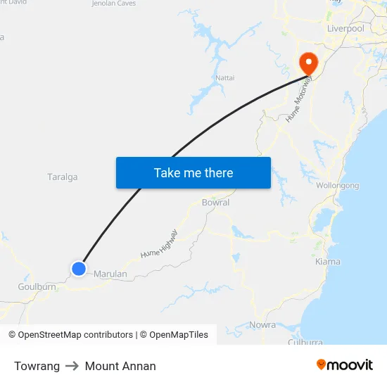 Towrang to Mount Annan map