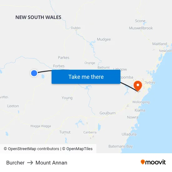 Burcher to Mount Annan map