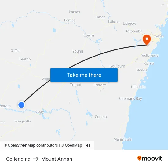 Collendina to Mount Annan map
