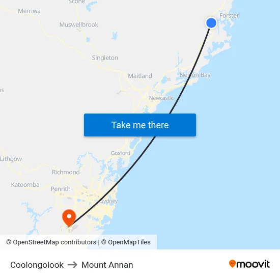 Coolongolook to Mount Annan map