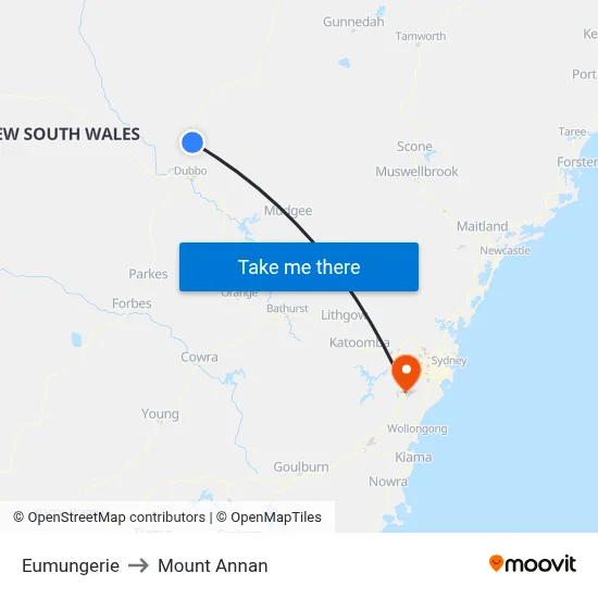 Eumungerie to Mount Annan map