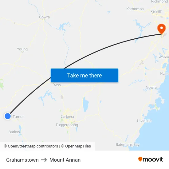 Grahamstown to Mount Annan map