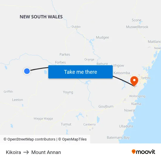 Kikoira to Mount Annan map