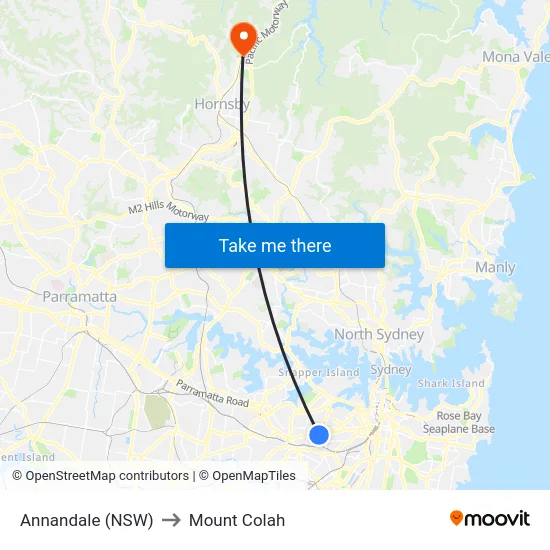 Annandale (NSW) to Mount Colah map
