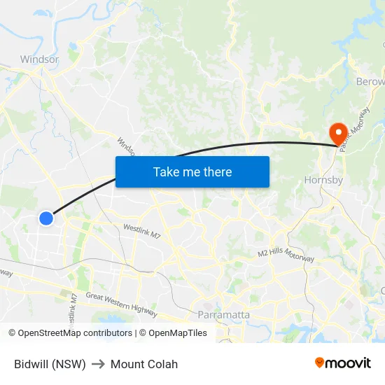 Bidwill (NSW) to Mount Colah map