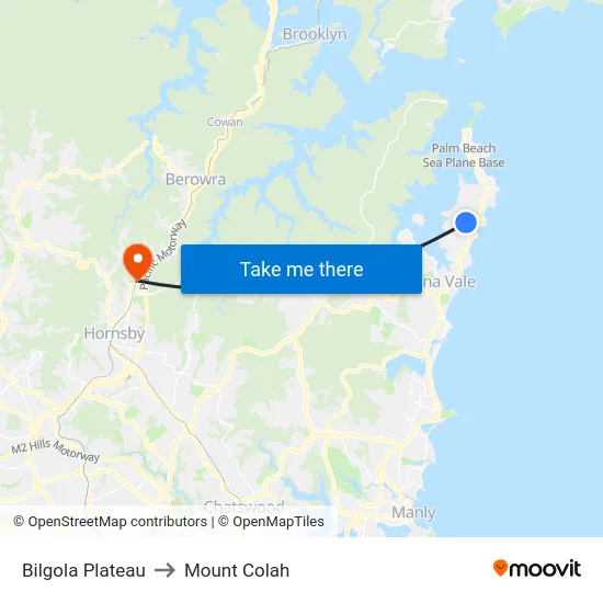 Bilgola Plateau to Mount Colah map