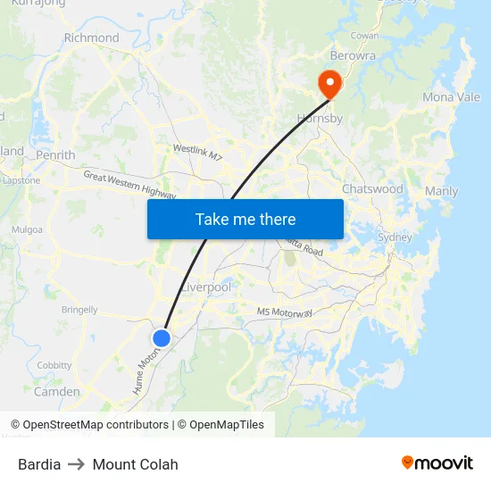 Bardia to Mount Colah map