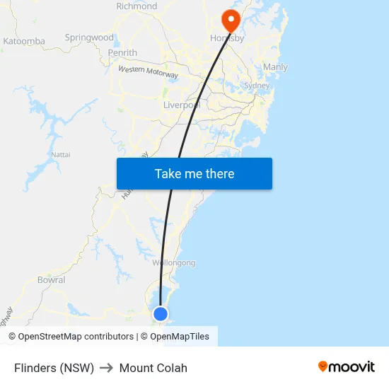 Flinders (NSW) to Mount Colah map
