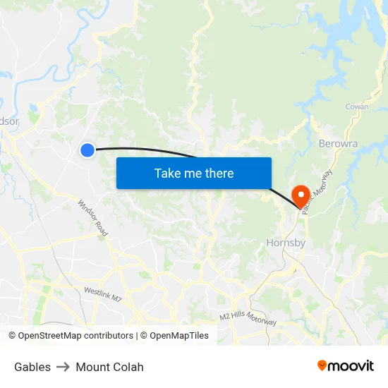 Gables to Mount Colah map