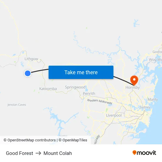Good Forest to Mount Colah map