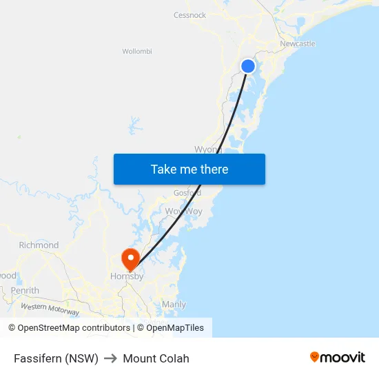 Fassifern (NSW) to Mount Colah map