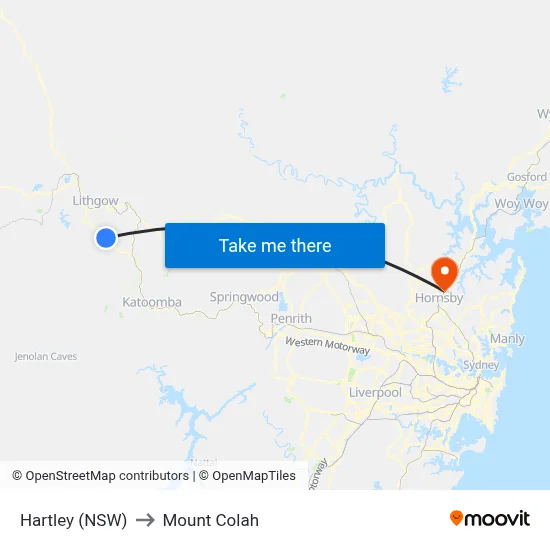 Hartley (NSW) to Mount Colah map