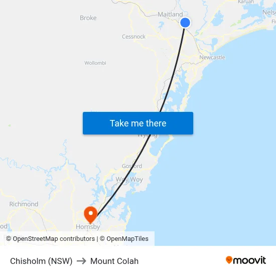 Chisholm (NSW) to Mount Colah map