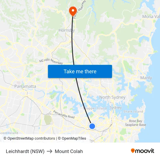 Leichhardt (NSW) to Mount Colah map