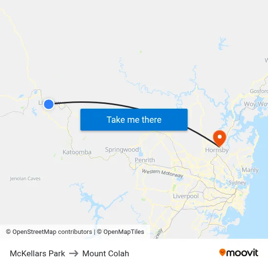 McKellars Park to Mount Colah map