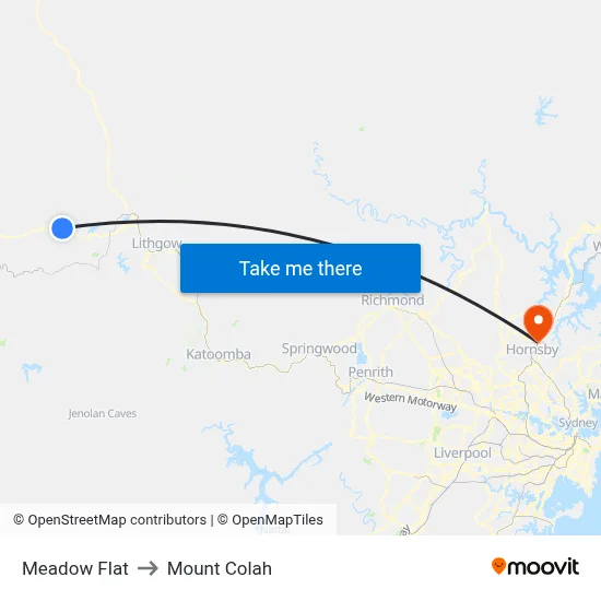 Meadow Flat to Mount Colah map