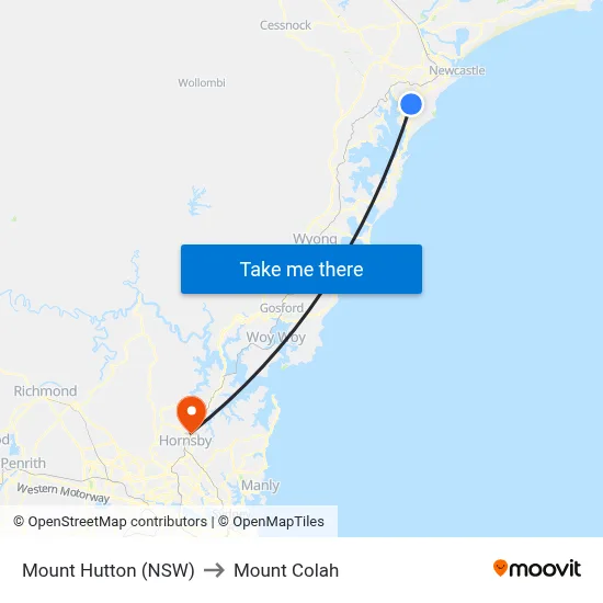 Mount Hutton (NSW) to Mount Colah map