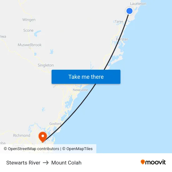 Stewarts River to Mount Colah map