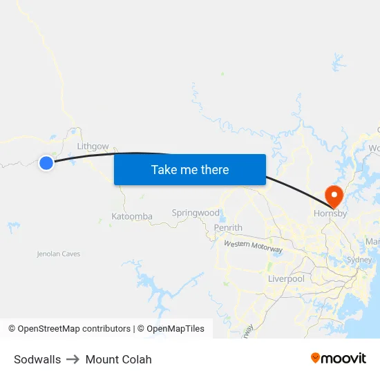 Sodwalls to Mount Colah map
